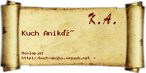 Kuch Anikó névjegykártya